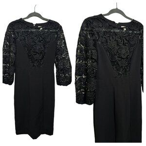 Eva Mendes for New York & Company Little Black Dress – 3/4 Sleeve Lace, Size 6